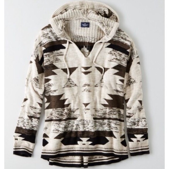 Aeo Baja Aztec Hooded Sweater S 